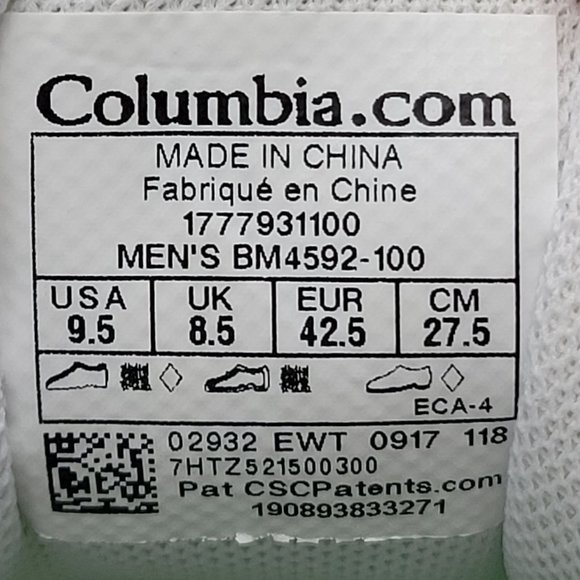 Columbia Titanium Men\'s Hiking Shoes White Grey BM4592-100 US Size 9.5 main image 8